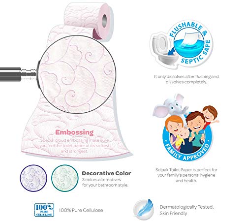 Selpak Powder Scented Toilet Paper Bathroom Tissue Roll - 3ply (4 Rolls/Pack) - Image 2