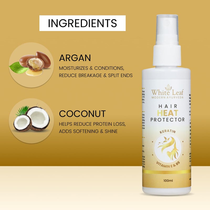 White Leaf Advanced Heat Protector Spray For Hair Straightener Hair Spray 100 ML No Sulphate No Paraben No SLS - Image 3