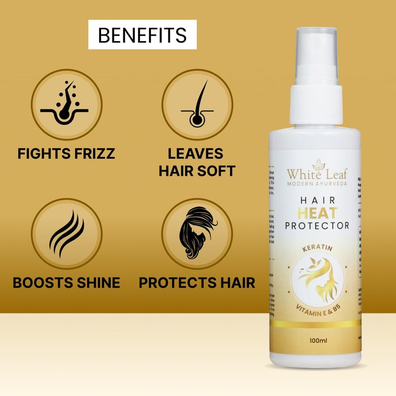 White Leaf Advanced Heat Protector Spray For Hair Straightener Hair Spray 100 ML No Sulphate No Paraben No SLS - Image 5