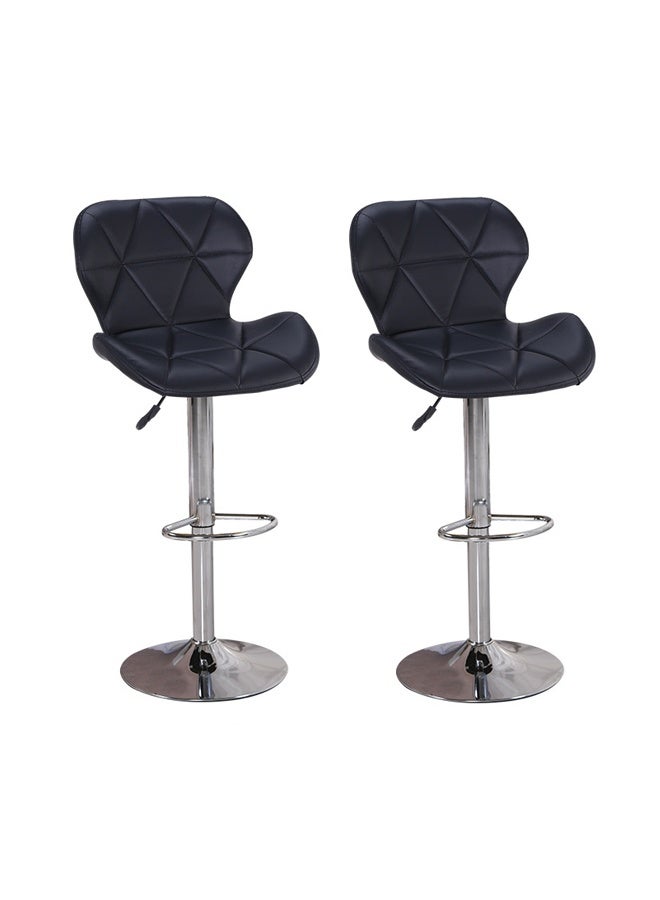 2 PCS Bar Stool Height Adjustable Bar Chairs 360°Swivel Kitchen Stool Modern Counter High Chairs with Footrest Armless PU Leather Barstools for Kitchen Home Office Coffee - Image 1