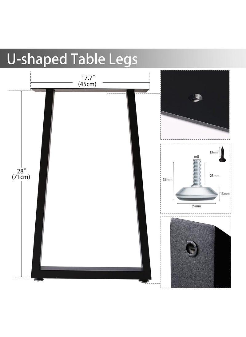 Reyox Reyox Metal Table Legs Square Tube Table LegsHeavy Duty Desk Legs Dining Table Legs Industrial Furniture LegsModern Coffee Table LegsSet of 2 28 Height 18 Wide 1 U Shape  - Image 5
