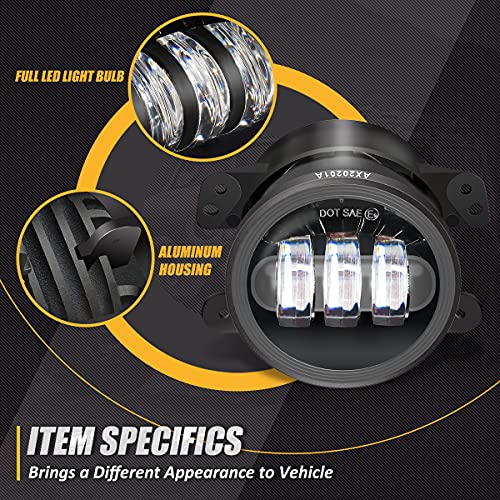 NUVISION LIGHTING NVL-FL-001 4 Inches LED Fog Light Compatible with 07-17 Jeep Wrangler / 11-14 Charger / 14-18 Cherokee /10-19 Journey (Left & Right) DOT Approved - Image 2