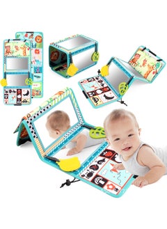 Generic Double-Sided Hah Mirror Baby Cloth Book Vision Early Education Cognitive Three-Dimensional Foldable Sound Paper Gum Baby Cloth Book Toy-Color:[animal Style] Double-sided Mirror Cloth Book (packed)  - Image 1