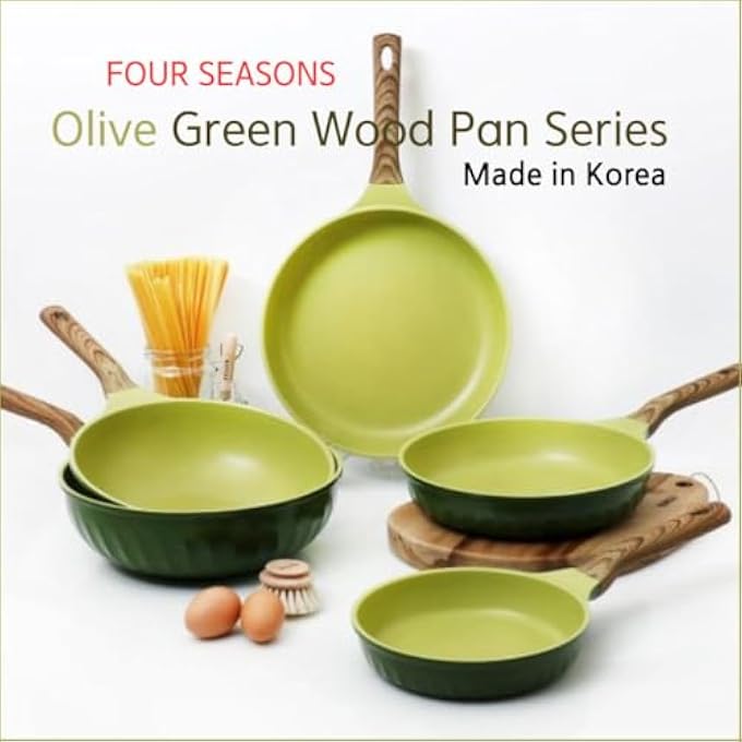 Unity Four Seasons Olive Green Wood Fry Pan 26Cm Suitable For Induction  All Stoves Ultra NonStick With Added Durability 100 Safe Pfoa Free Super Megastone Coating Made In Korea - Image 3