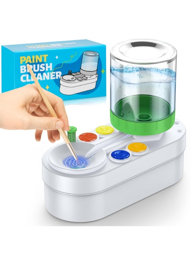 OSHIMA 2026 Upgraded Paint Brush Cleaner Tool, Brush Paint Cleaner with Drain & Holder 3-in-1 Water Circulation Cleaning Station, Portable Water Circulation Paint Brushs Washer Tool for Kids Adults - Image 1