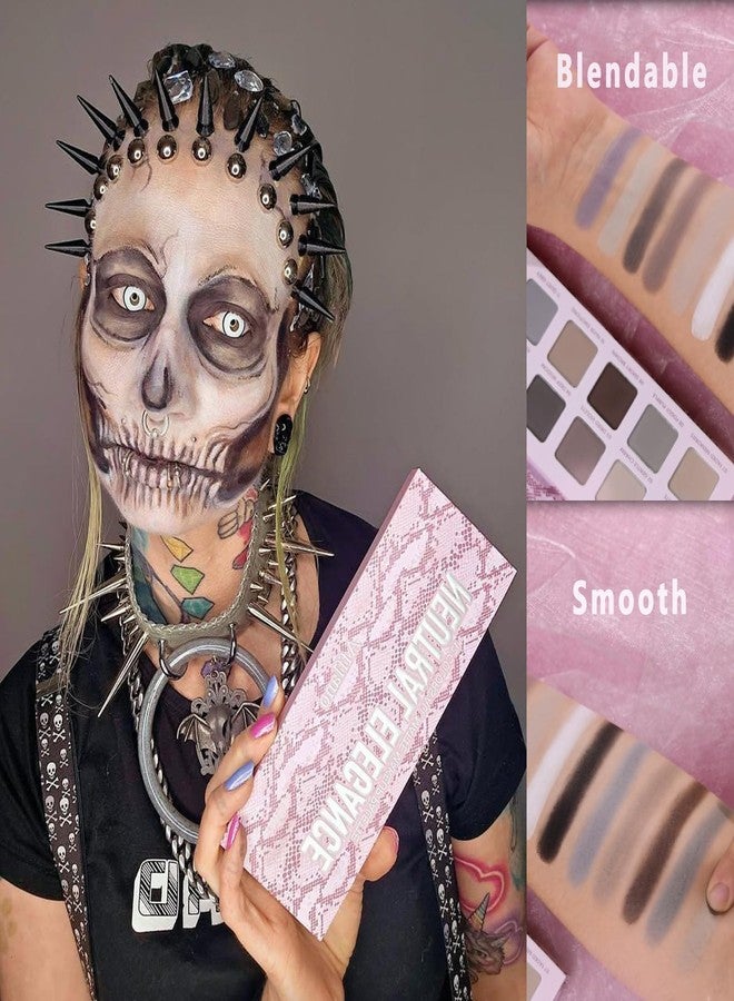 La Catrina All Matte Neutral Eyeshadow Palette,12 Color Cool Toned Grey Smoky Eyeshadow Palette for Brown Eyes, Highly Pigmented Blendable Taupe Natural Eye Shadow Pallet for Mature Skin, Long Lasting, Talc Free - Image 2