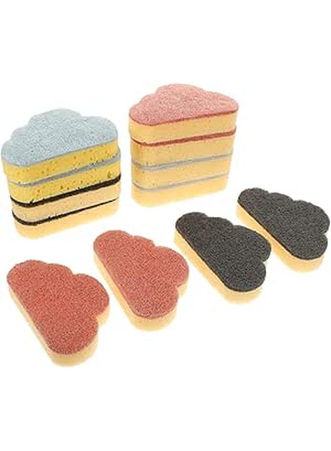 Cloud Shaped Sponge 12 Pack Dual Kitchen Dish Sponge Non Scratch Blue Black Red - Image 1