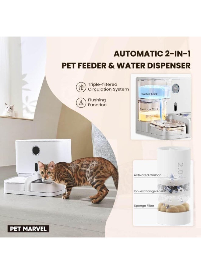Pet Marvel 2-in-1 Automatic Pet Feeder and Water Dispenser | Dual Function Pet Food and Water Station - Image 5