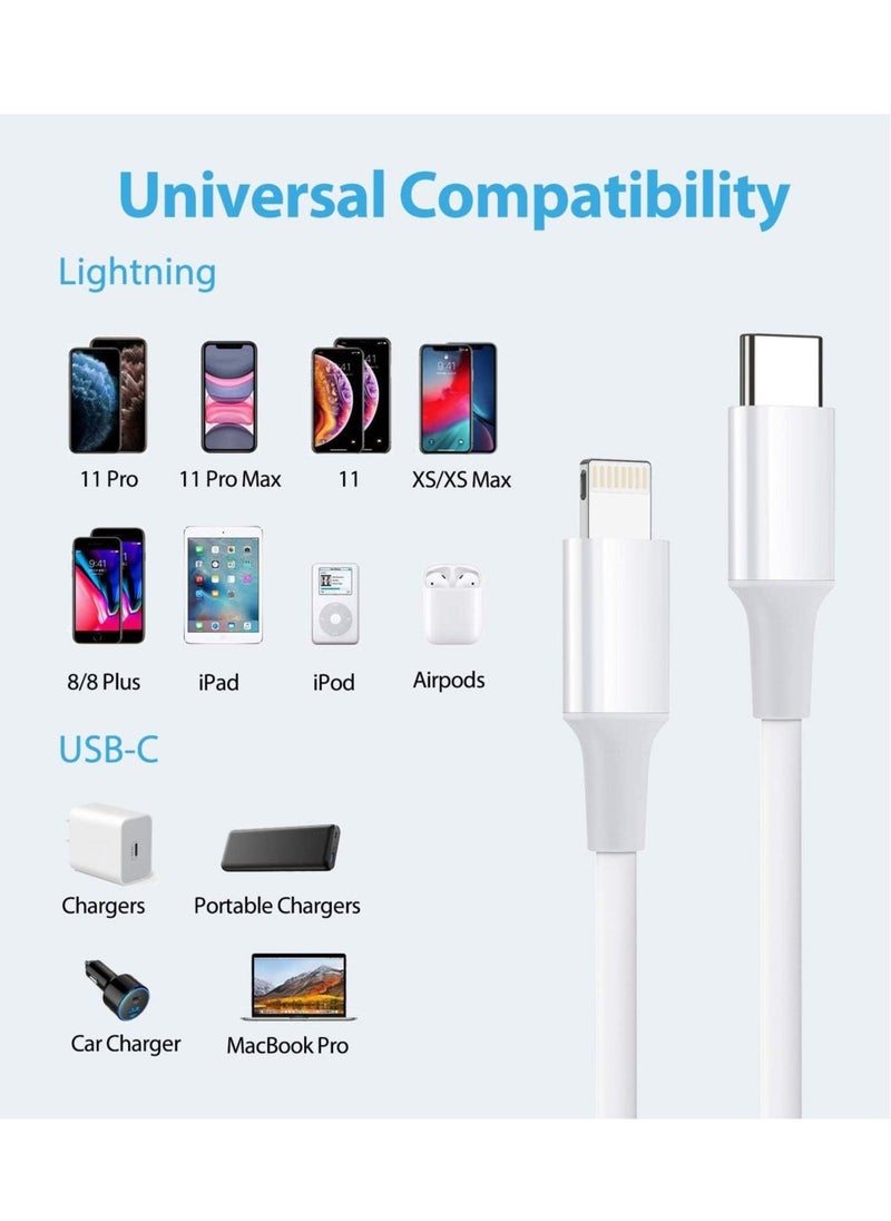ELTRAZONE - USB C to Lightning Cable 2Pack 3FT [Apple MFi Certified] iPhone 11 Lightning to USB-C Fast Charging Cable Compatible iPhone 12 11/11 Pro/11 Pro Max/X/XS/XR/XS Max/8/8 Plus, Supports Power Delivery - Image 1