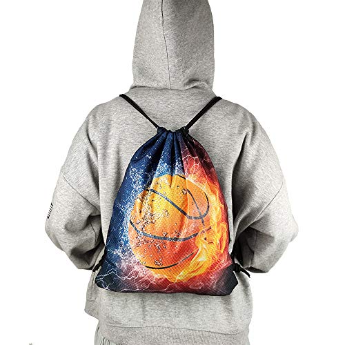 YISHOW Sports Basketball Unisex Drawstring Backpack Bag Sport Gym Travel Sackpack - Image 3