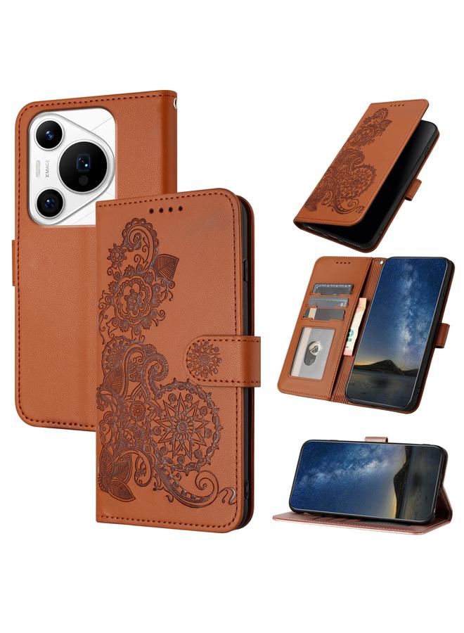 S-TOP Case For Huawei Pura 70 Pro / Pura 70 Pro+ Datura Flower Embossed Flip Leather Phone Case - Image 1