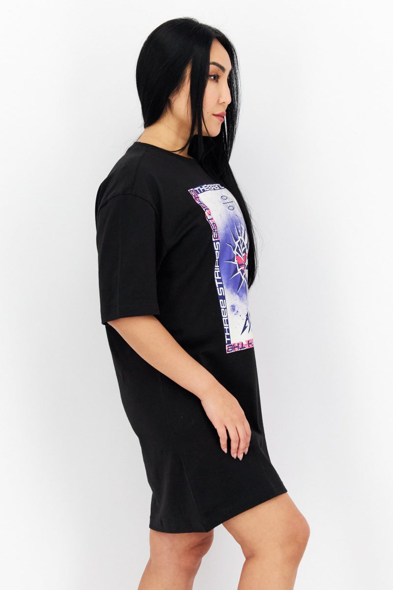 adidas Originals Women Sportswear Fit Short Sleeve Outdoor Dress Shirt, Black  - Image 3