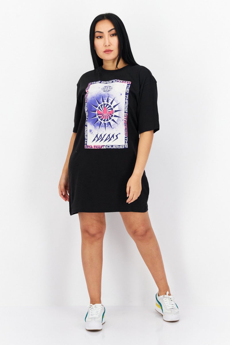 adidas Originals Women Sportswear Fit Short Sleeve Outdoor Dress Shirt, Black  - Image 4