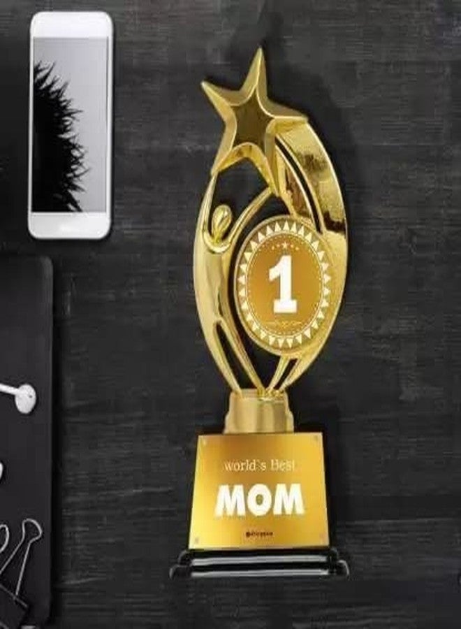 BAREEZE PURE World's Best Mom Trophy | Parents Trophy | Birthday Gifts for Mom Size 9.8 Inch | Pack of 1 - Image 3