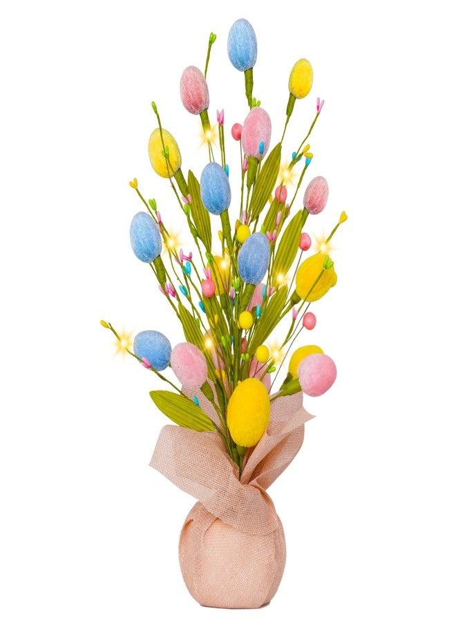 XmasExp Easter Decorations 18inch Easter Tree with Eggs & LED Lights Easter Egg Tree for Indoor Perfect Easter Table Decorations & Holiday Party Decor - Image 1