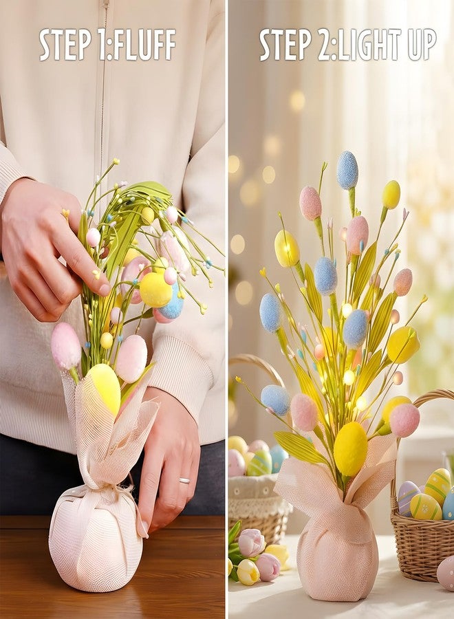 XmasExp Easter Decorations 18inch Easter Tree with Eggs & LED Lights Easter Egg Tree for Indoor Perfect Easter Table Decorations & Holiday Party Decor - Image 4