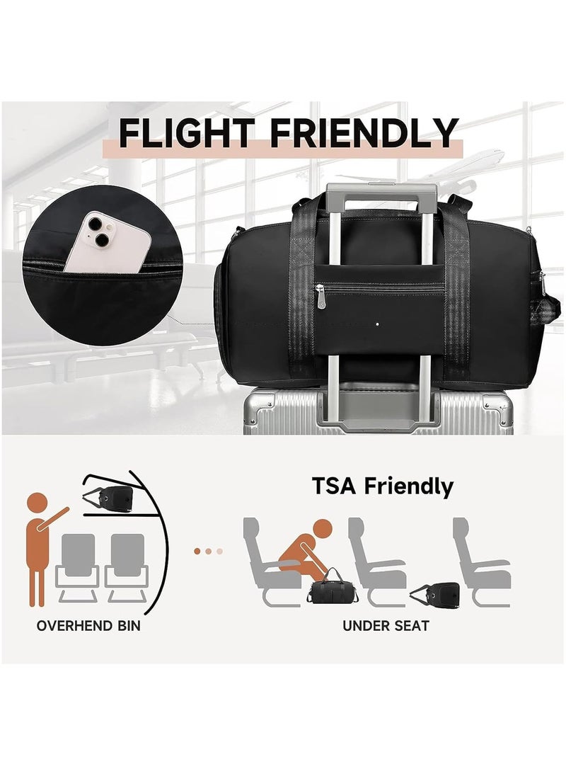 Generic - Women's Men's Gym Bag Waterproof Sports Duffel Bag with Wet Bag and Shoe Compartment Travel Duffel Bag Weekend Overnight Bag Hospital Bag Travel Bag Carry-On Bag Swim Bag Beach Bag  (Black) - Image 1