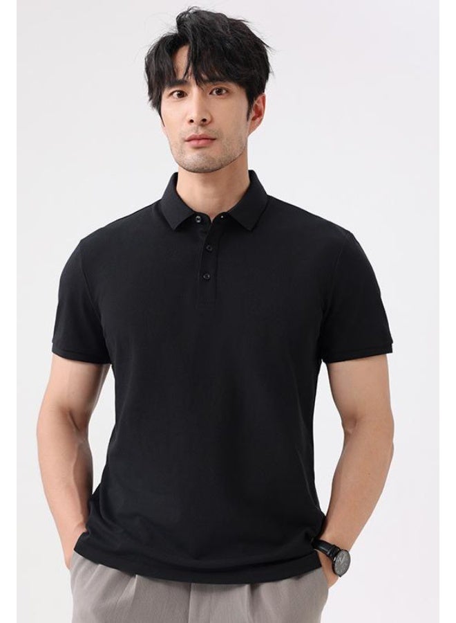 High-End Island Cotton Polo Shirt Short Sleeve Turn-down Collar Workwear Printed Logo DIY Embroidery Cultural T-shirt  - Image 1