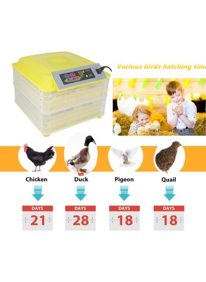Egg Incubator(96 Eggs), Fully Automatic Digital Poultry Hatching Machine, Temperature Control & Humidity Control & Automatic Egg Turner,Clear Hatching for Chicken Eggs