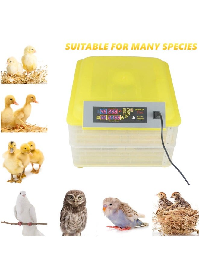 Egg Incubator(96 Eggs), Fully Automatic Digital Poultry Hatching Machine, Temperature Control & Humidity Control & Automatic Egg Turner,Clear Hatching for Chicken Eggs