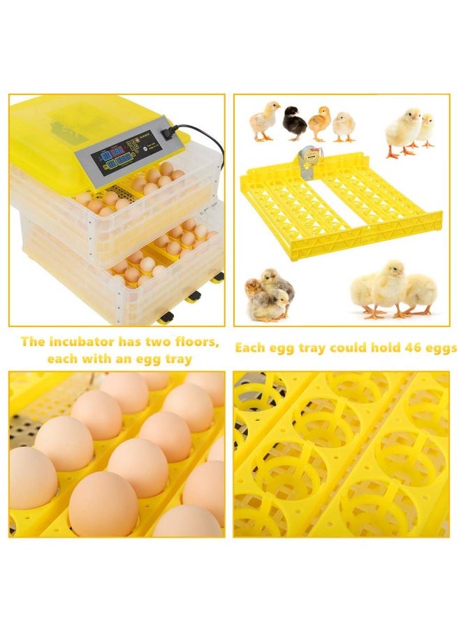 Egg Incubator(96 Eggs), Fully Automatic Digital Poultry Hatching Machine, Temperature Control & Humidity Control & Automatic Egg Turner,Clear Hatching for Chicken Eggs