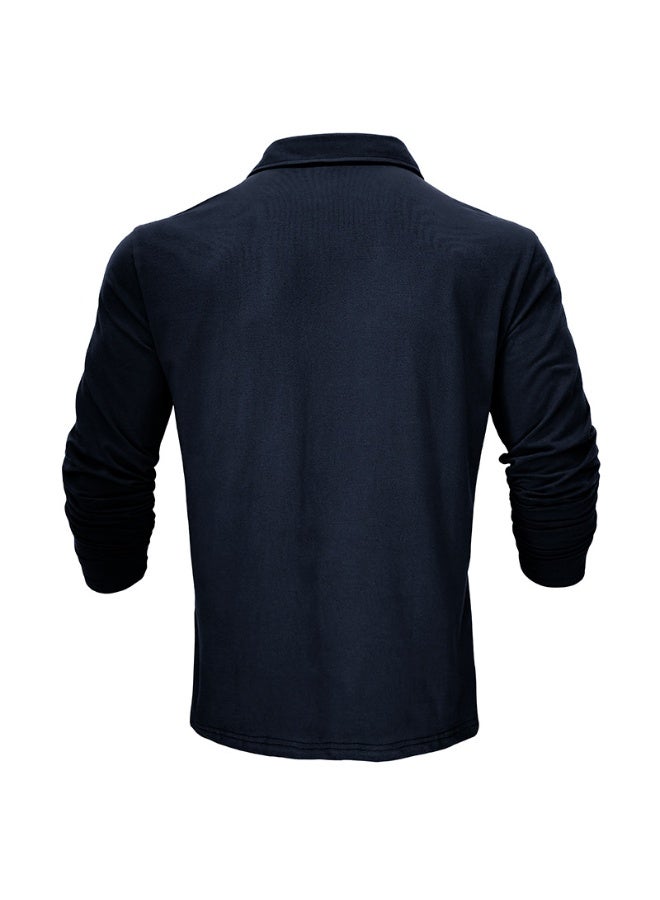 general Men's Cotton Polo Shirts Performance Long Sleeve T-Shirts Moisture Wicking Dry Fit Polos Fashion Golf Shirt for Men - Image 2
