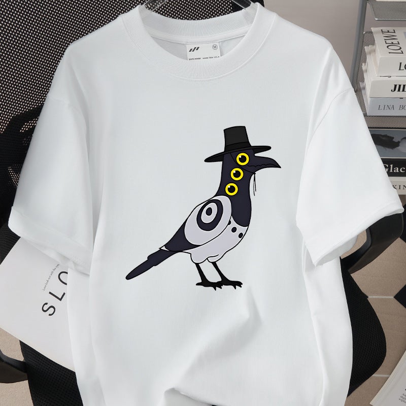 Anime Cartoon Korean Style Trendy Printed Short-Sleeved T-Shirt For Men And Women, Loose Fit, 260G Pure Cotton Top 0707 - Image 4
