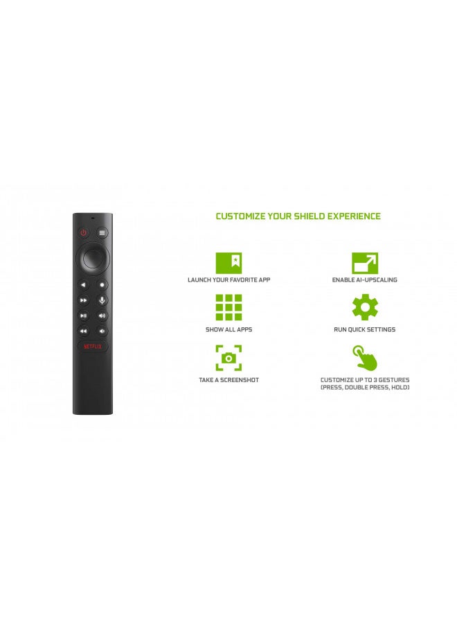 Nvidia - NVIDIA SHIELD Remote; Voice Search, Motion-Activated, Backlit Buttons, Customizable Menu Buttons, and IR Blaster to Control your TV - Image 1