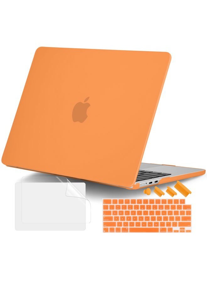 DONGKE MacBook Air 13.5 inch Case Compatible with M4 M3 M2 2025 2024 2023 2022 A3240 A3113 A2681, Plastic Hard Shell and Keyboard Cover for MacBook Air M4 13", Matte Cosmic Orange - Image 1