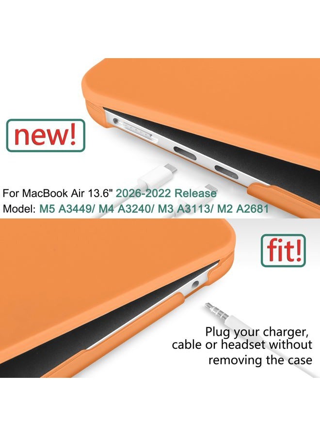 DONGKE MacBook Air 13.5 inch Case Compatible with M4 M3 M2 2025 2024 2023 2022 A3240 A3113 A2681, Plastic Hard Shell and Keyboard Cover for MacBook Air M4 13", Matte Cosmic Orange - Image 2