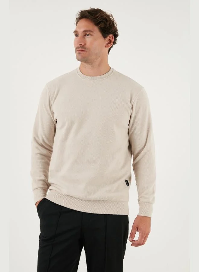 بوراتي كنزة قطنية بقصة ضيقة وياقة دائرية للرجال من بوراتي