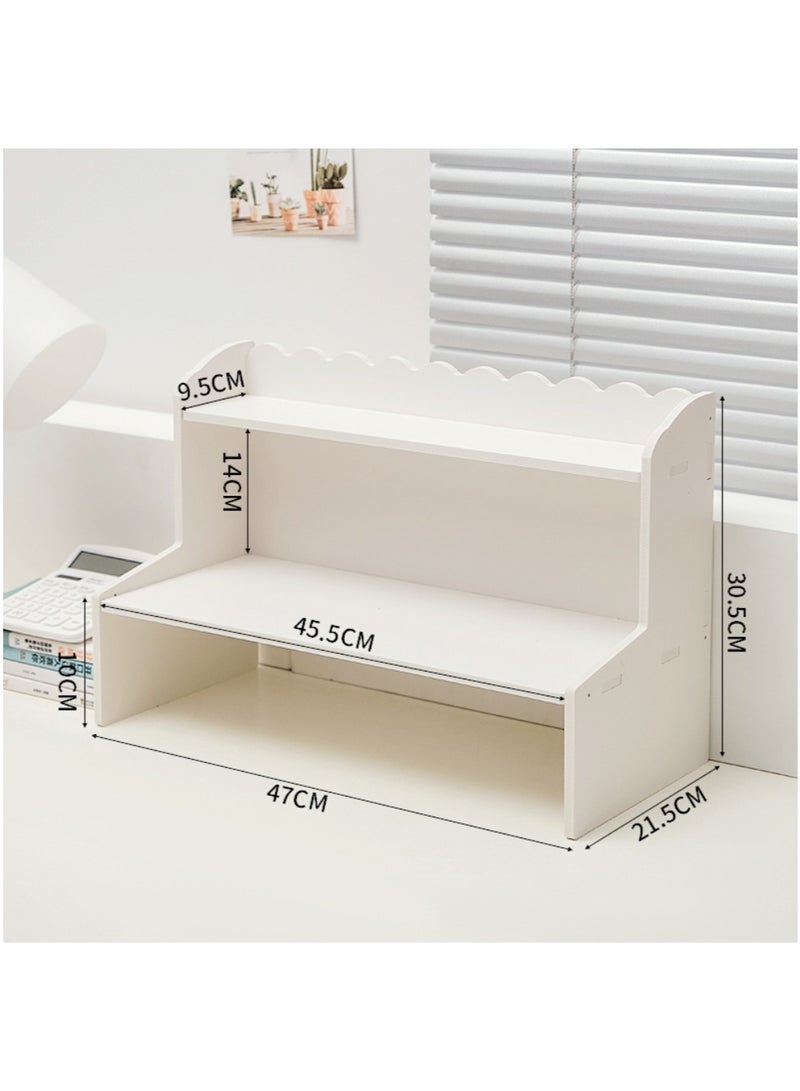 أروى 2-تير منظم مكتب الجرف مكتب تخزين الرف للأوراق القرطاسية الملحقات ، الفضاء إنقاذ و قوي ، مثالية للمنزل والمكتب (أبيض) - Image 1