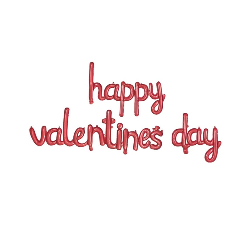 Dzrige Happy Valentines Day Balloon Banner Valentines Day Foil Balloons Red Happy Valentines Day Letters Balloons Kit for Valentines Day Wedding Anniversary Engagement Party Home Decoration - Image 1