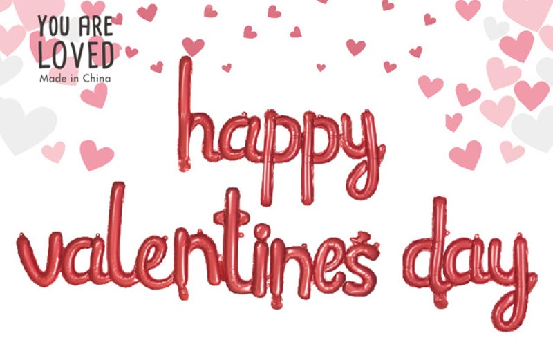 Dzrige Happy Valentines Day Balloon Banner Valentines Day Foil Balloons Red Happy Valentines Day Letters Balloons Kit for Valentines Day Wedding Anniversary Engagement Party Home Decoration - Image 3