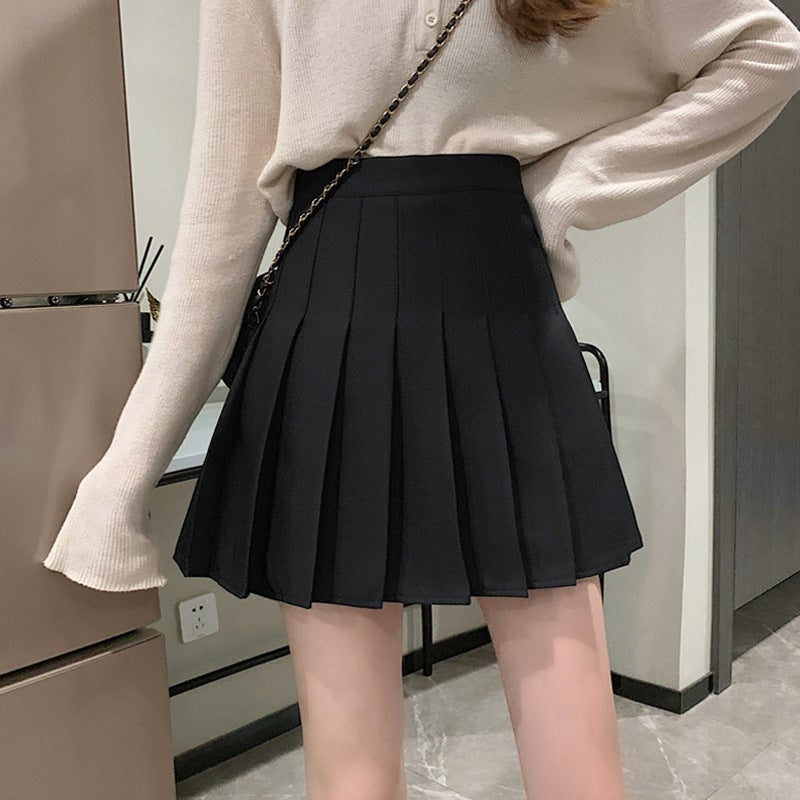 A- Line Skirt Thin Tall 2023 Internet Popular Pleated Skirt Women'S New Black Short Skirt Waist Elegant - Image 2
