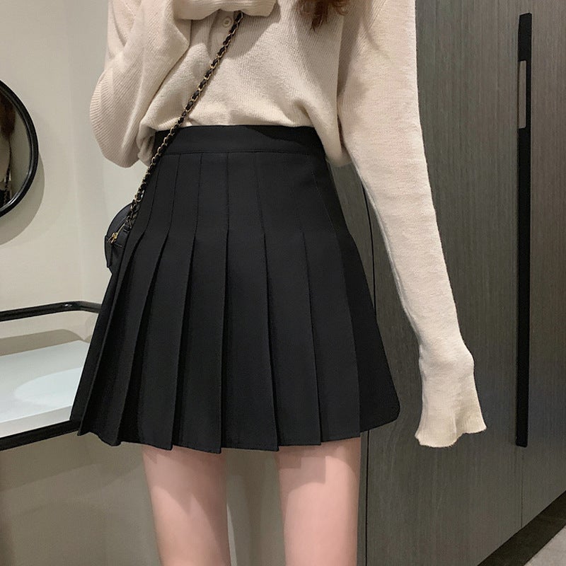 A- Line Skirt Thin Tall 2023 Internet Popular Pleated Skirt Women'S New Black Short Skirt Waist Elegant - Image 5