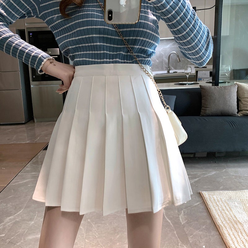 A- Line Skirt Thin Tall 2023 Internet Popular Pleated Skirt Women'S New Black Short Skirt Waist Elegant - Image 3