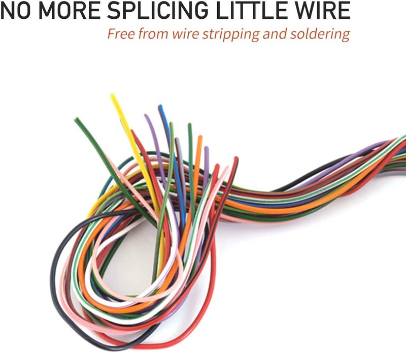 Brightfour Low Voltage Wire Connectors, Solderless No Wire Stripping 3 Way 1 Pin Small Gauge Wire Connectors, Easy Connection T Tap Connectors, Fits 24-20 Gauge Wires, 16 Pack - Image 2