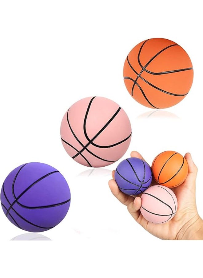 Generic Exbrith Pack of 3 Rubber Bouncy Balls - 6 cm - Squeeze Toy with High Elasticity Help Relieve Stress for Party Bags for Office or Children's Birthday Parties 