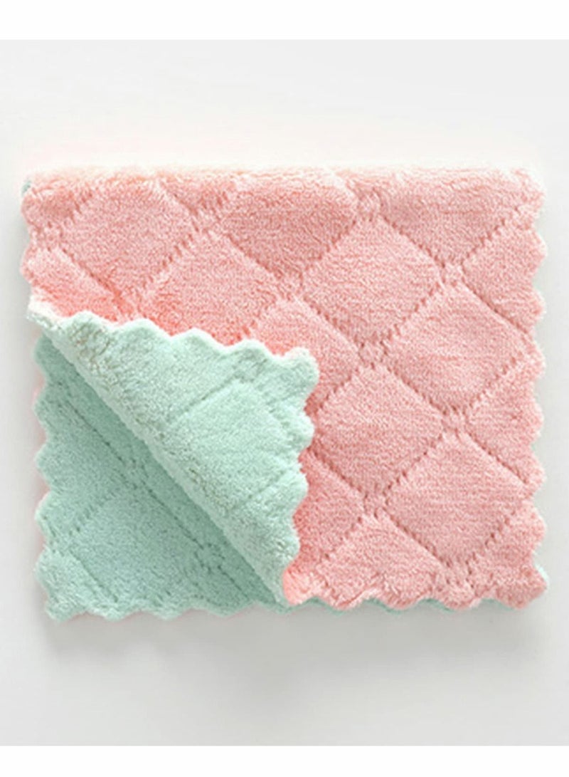 NIBEMINENT Dish Towels, Cleaning Cloth, 10 Pcs Kitchen Dishcloth Microfiber, Super Absorbent Velvet Cloths for Dishes and Cars - Image 1