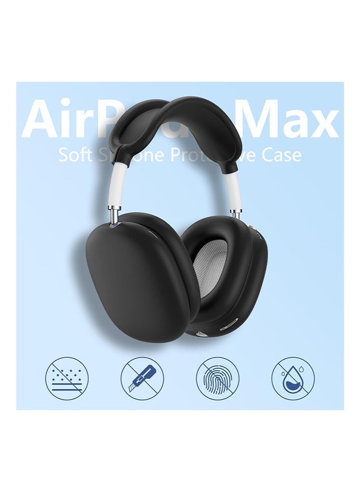 4-in-1 Silicone Case Set for Apple AirPods Max (2020/2024, USB-C/Lightning) - Anti-Scratch, Sweatproof, Dustproof, Waterproof Protection, Black - Image 2