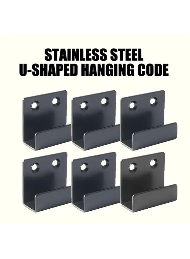 2 Pack Black Heavy Duty Stainless Steel Picture Hanging Brackets Wall Mount Rust Free Includes Screws Suitable For Framed Art Furniture And Bathroom Easy Installation Metal Hanging Hardware - Image 3