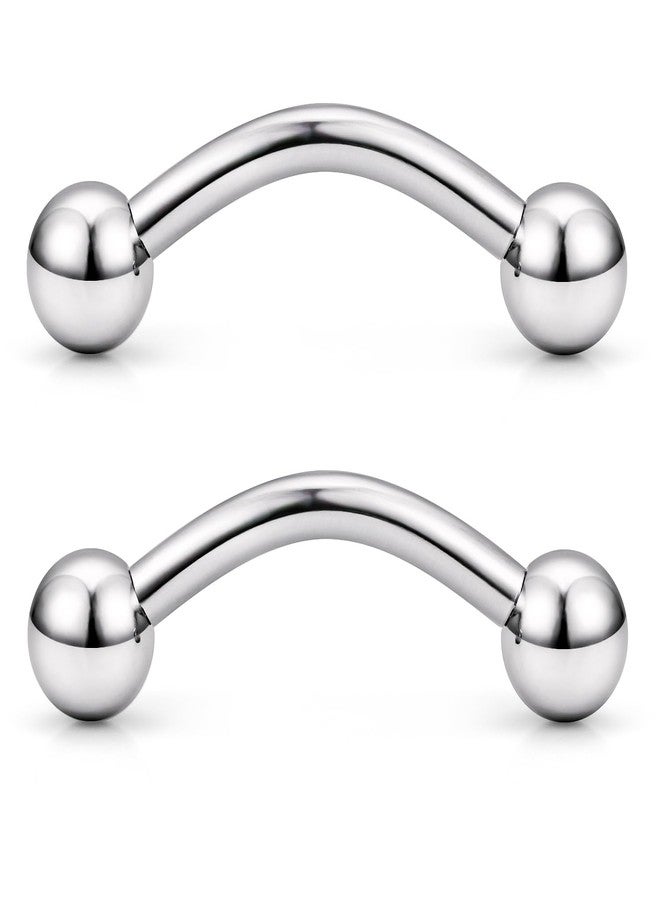Ftovosyo PA Rings G23 Titanium Internally Threaded Bent Curved Barbell for Women Men CR Ear Gauges Earrings 12G 16mm 1 Pair - Image 1