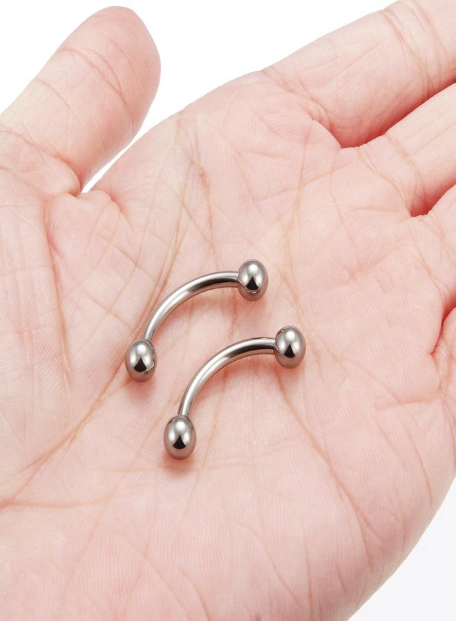 Ftovosyo PA Rings G23 Titanium Internally Threaded Bent Curved Barbell for Women Men CR Ear Gauges Earrings 12G 16mm 1 Pair - Image 3