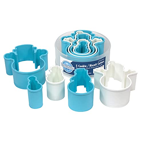 R&M RM International Snowman Cookie and Biscuit Cutters Assorted Sizes Bright Colors 5Piece Set 