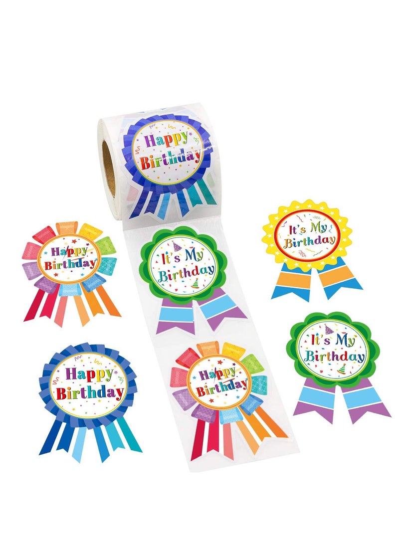 Excefore Birthday Stickers, Happy Birthday Badge Stickers Can Be Attached Wall, Table, Cheek, Arm, Clothes for Birthday Party Decoration 300 Pcs - Image 1