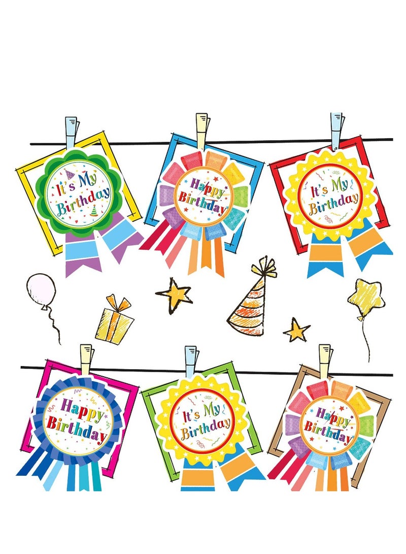 Excefore Birthday Stickers, Happy Birthday Badge Stickers Can Be Attached Wall, Table, Cheek, Arm, Clothes for Birthday Party Decoration 300 Pcs - Image 4