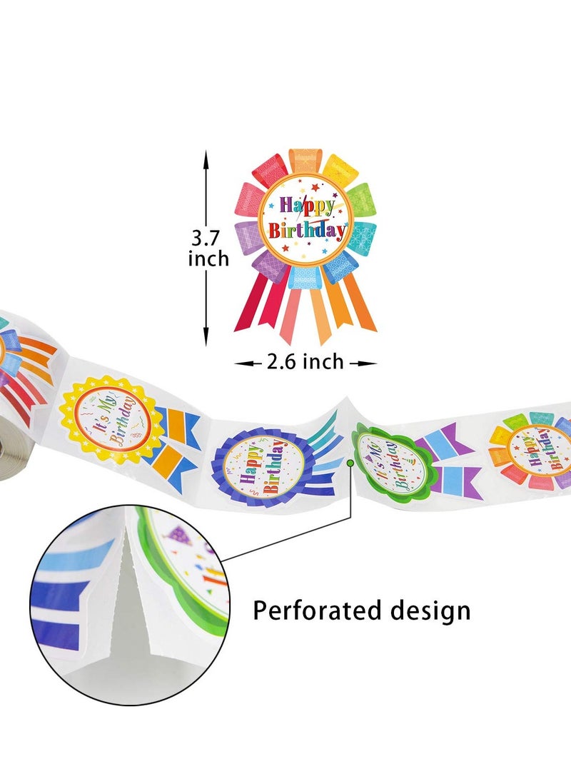 Excefore Birthday Stickers, Happy Birthday Badge Stickers Can Be Attached Wall, Table, Cheek, Arm, Clothes for Birthday Party Decoration 300 Pcs - Image 2