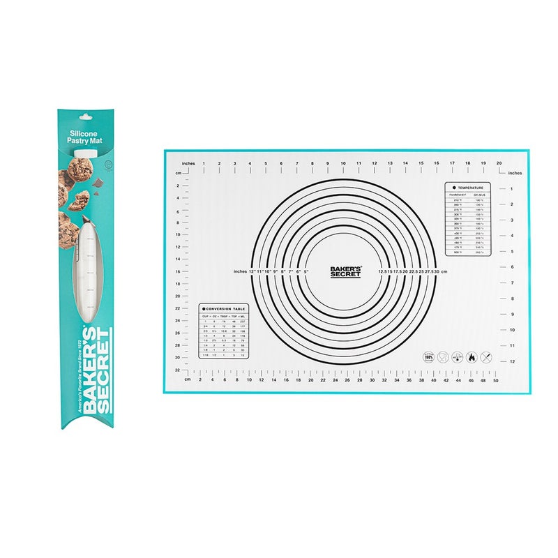 Baker's Secret Silicone Pastry Mat 60x40cm – Non-Stick, Heat-Resistant Baking Mat for Dough Rolling & Pastry Preparation - Image 1