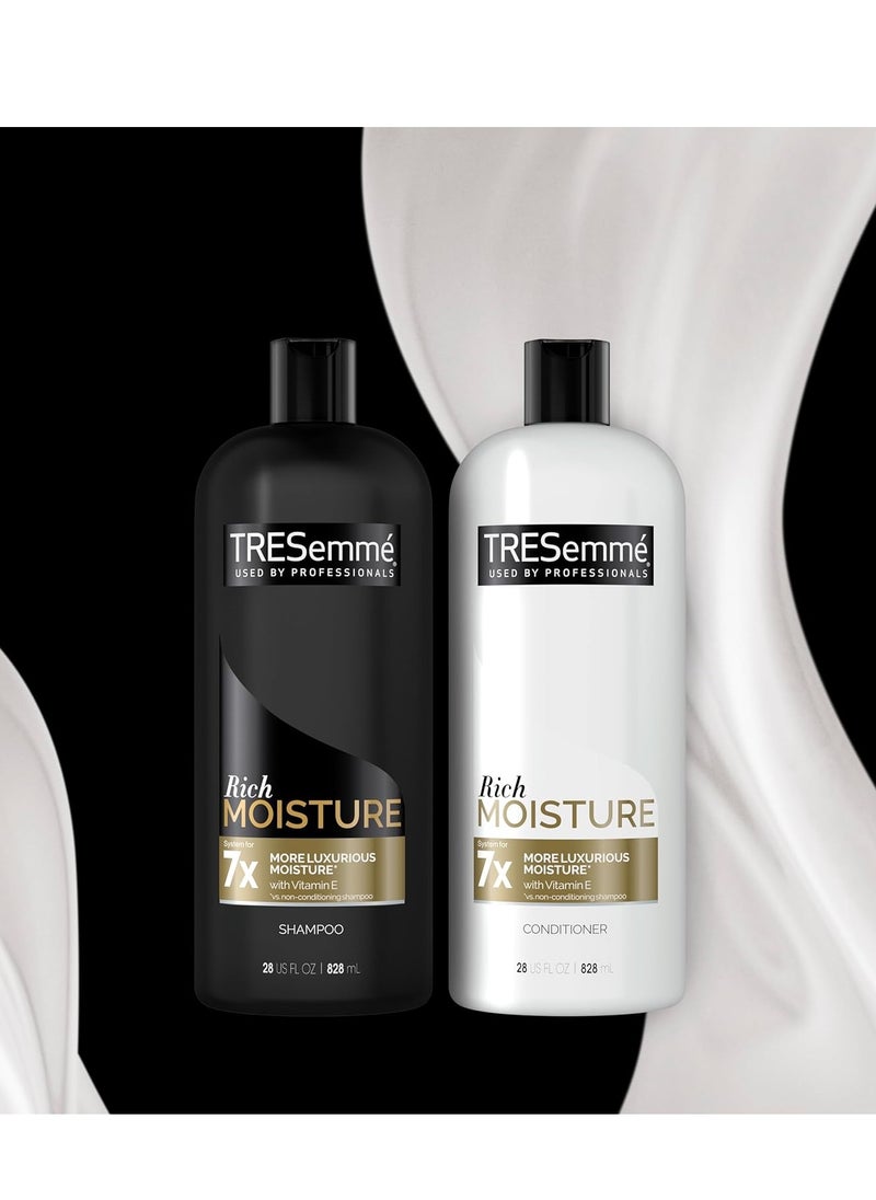 TRESemmé TRESemmé Rich Moisture Shampoo and Conditioner Rich Moisture Pack of 2 for Dry Hair Formulated With Vitamin E and Biotin 28 oz  - Image 4